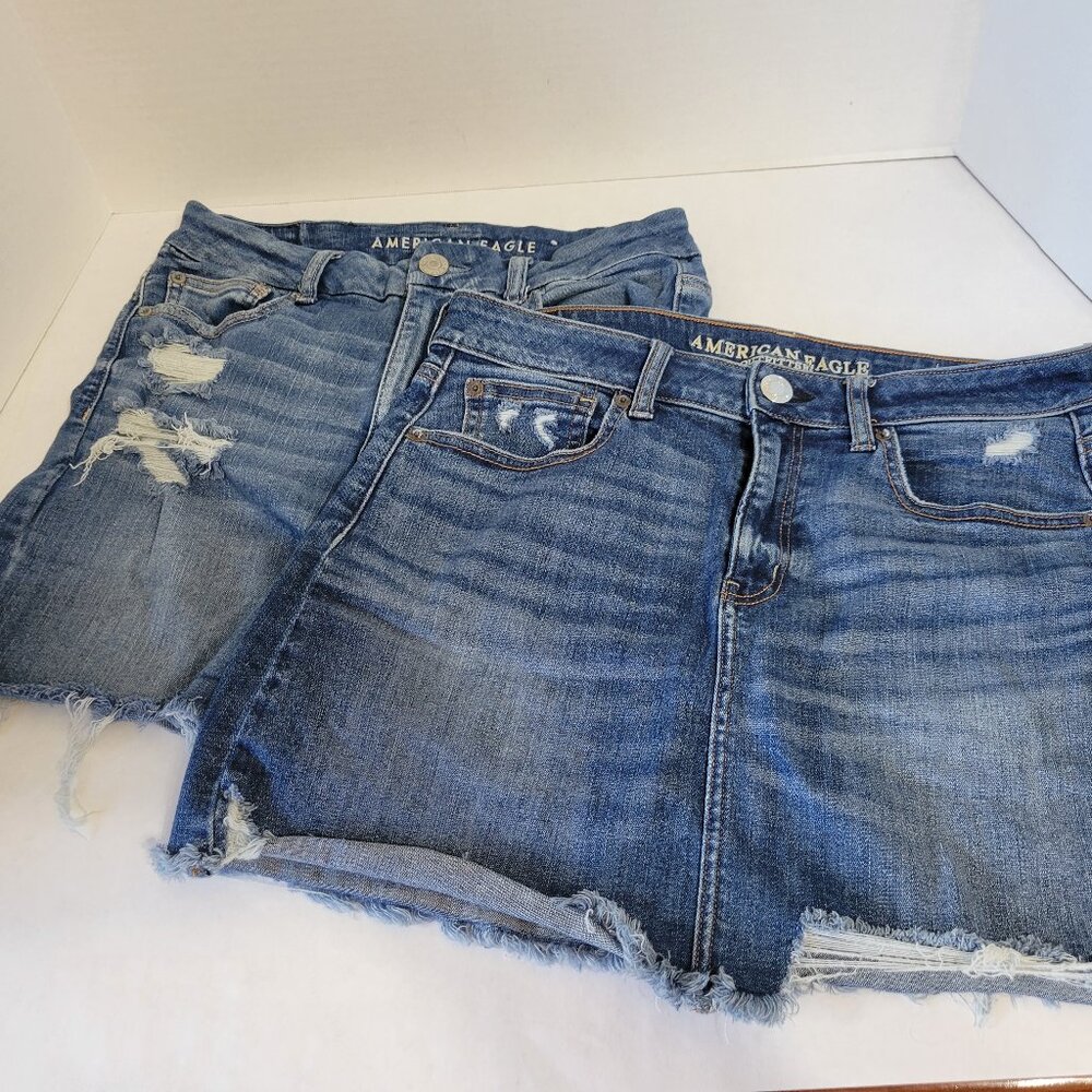 American Eagle Next Level Stretch Shorts & Distreseed Super Stretch X Skirt Sz10